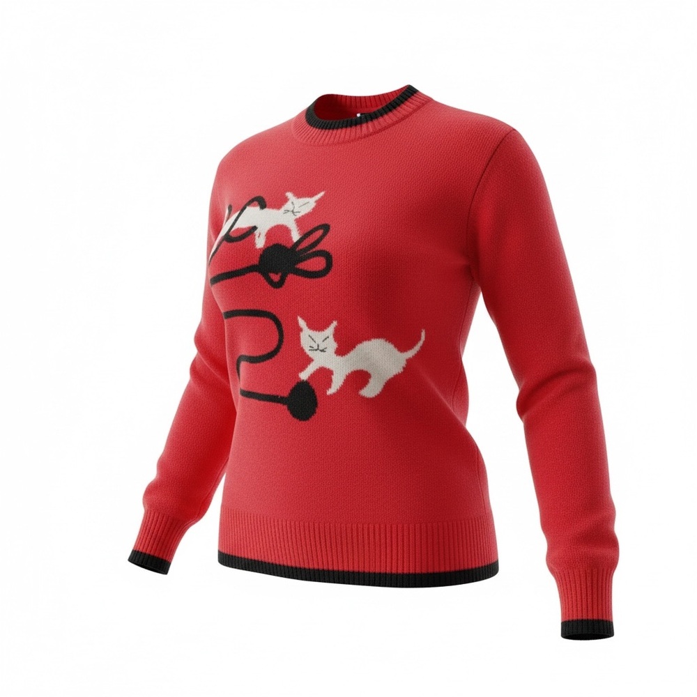 Red Cat Design Sweater - Picture 2 of 4